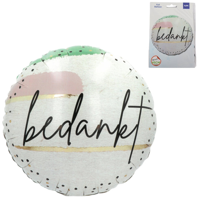 Folat folieballon Bedankt 45 cm