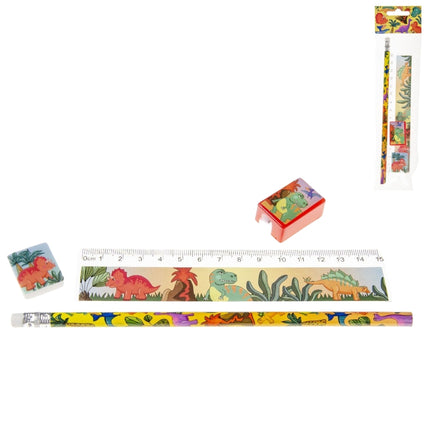 Schrijfset dinosaurus 19 cm set van 4