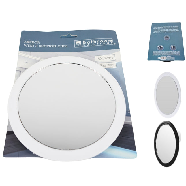 Spiegel met zuignap 17 cm – assorti