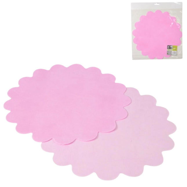 Papieren placemats roze 35 cm – 10 stuks
