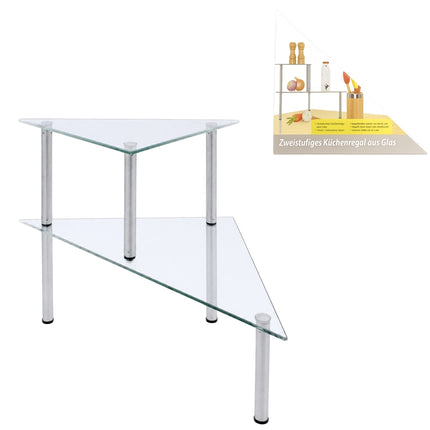 Glazen keukenrek 2-laags 49 cm