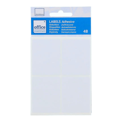 Zelfklevende etiketten wit 40x50 mm – 48 stuks