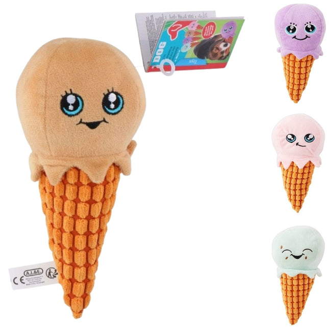 Hondenspeelgoed ijs 23 cm – 4 assorti
