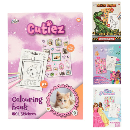 Craft Universe kleurboek A5 met stickers – 4 assorti
