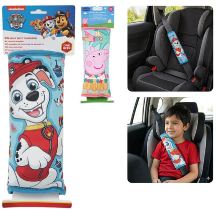 Kinder autogordelkussen Paw Patrol/Peppa Pig – 2 assorti