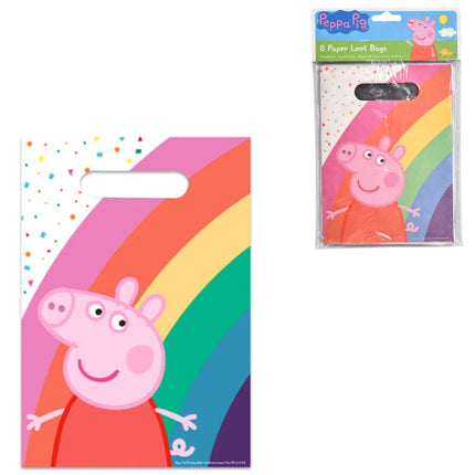 Amscan traktatiezakjes Peppa Pig 23,5 x 16 cm – 8 stuks