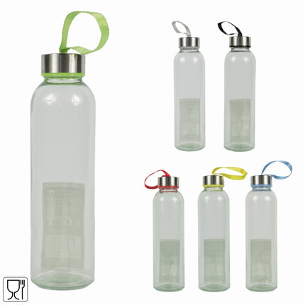 Waterfles glas 500 ml – 6 assorti