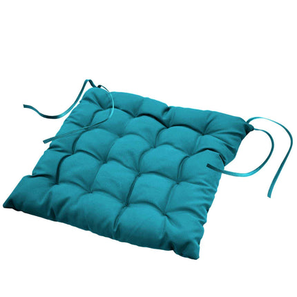 Gewatteerd stoelkussen 40 × 40 cm – Effen polyester – Essentiel – Petroleumblauw
